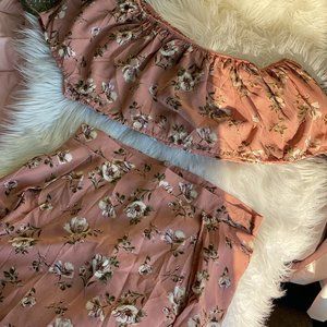 Rose Flower Skirt + Top Set